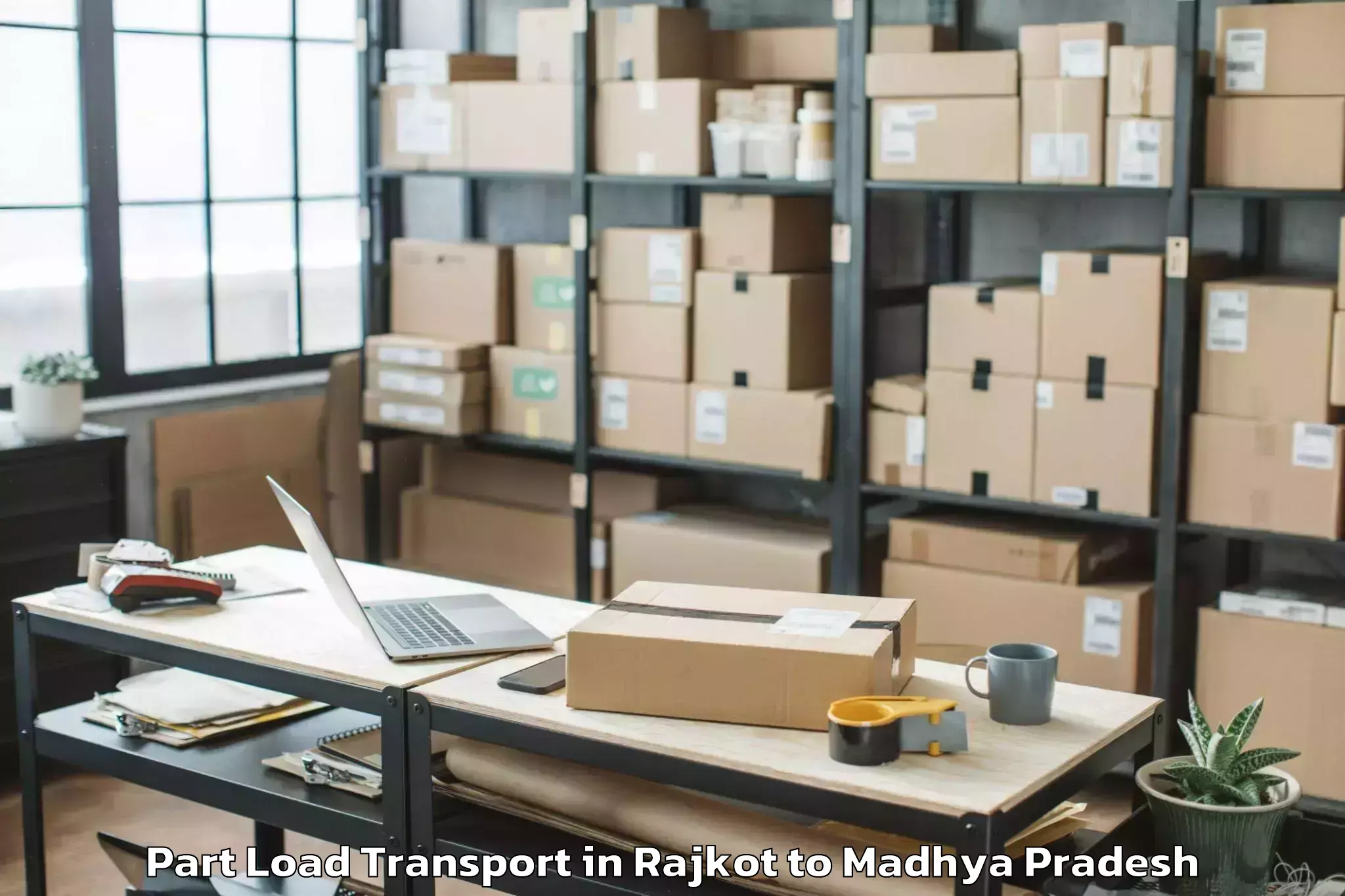 Leading Rajkot to Manawar Part Load Transport Provider